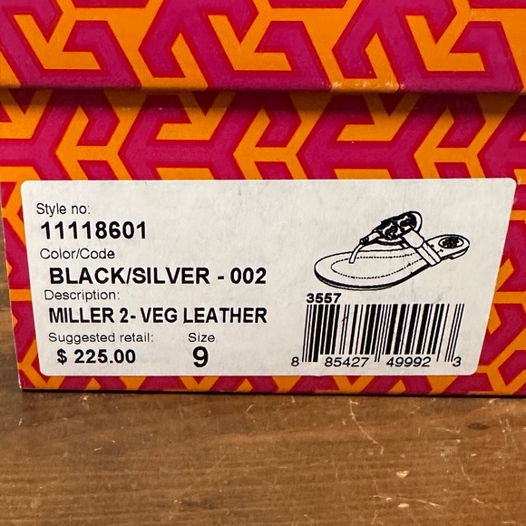 Tory Burch Miller 2 Metal Logo Leather Sandals - Size 9 - Picture 9 of 9